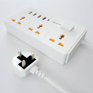 Extension Power <strong>Socket</strong> 3 Universal Outlets 5 <strong>USB</strong> Ports <strong>with</strong> Master Switch <strong>Multi</strong> <strong>Socket</strong> Extension Cord for Home Use