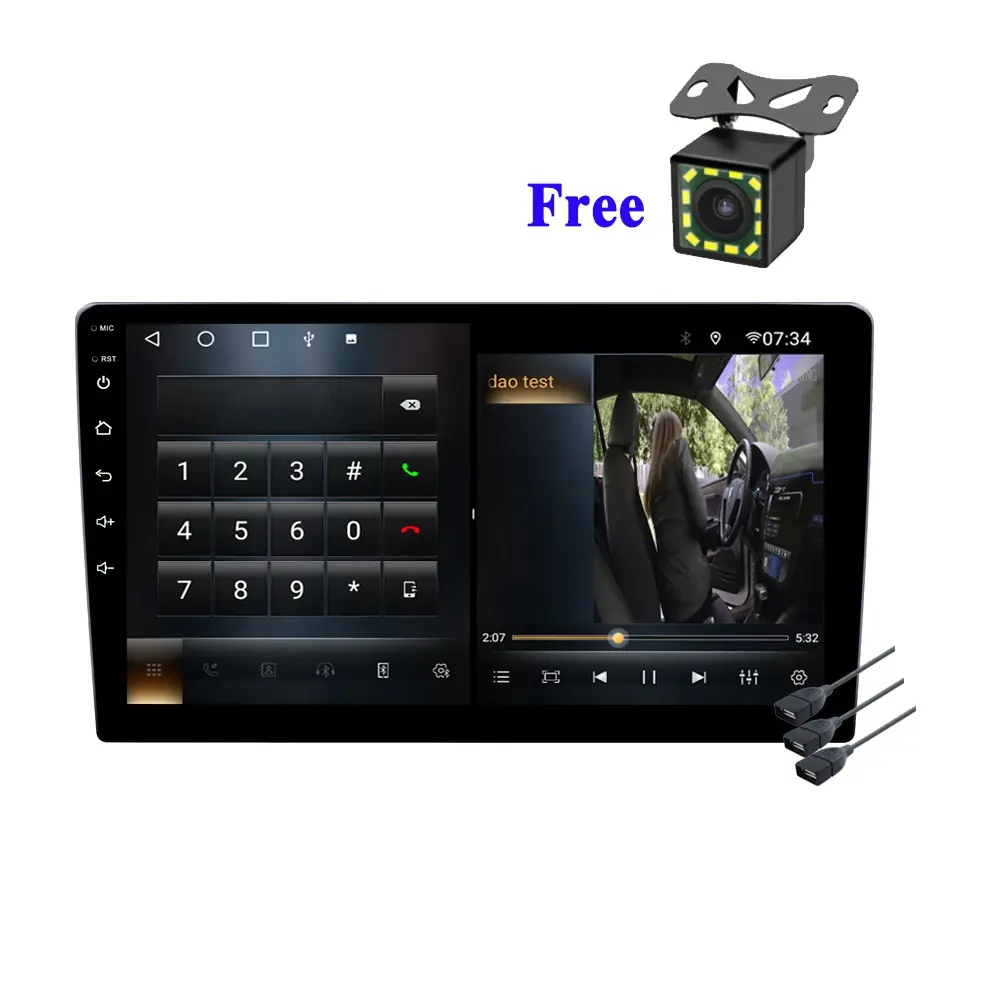 Radio con GPS para coche, reproductor con Android 10,0, pantalla táctil de 10,1 pulgadas, BT, estéreo, 2 Din, WIFI, 4g, Mirror Link, 3 USB (6G + 128G)