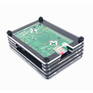 Custodia in acrilico Raspberry Pi 4 modello B scatola da 9 strati custodia nera e trasparente con ventola di raffreddamento - Product Image 3