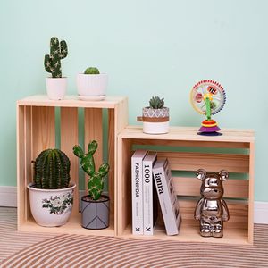 Gỗ thông Lớn Thùng để lưu trữ, vinyl hồ sơ lưu trữ thùng, exuding thông tự nhiên hương vị chưa hoàn thành thùng gỗ để hiển thị - Product Image 4