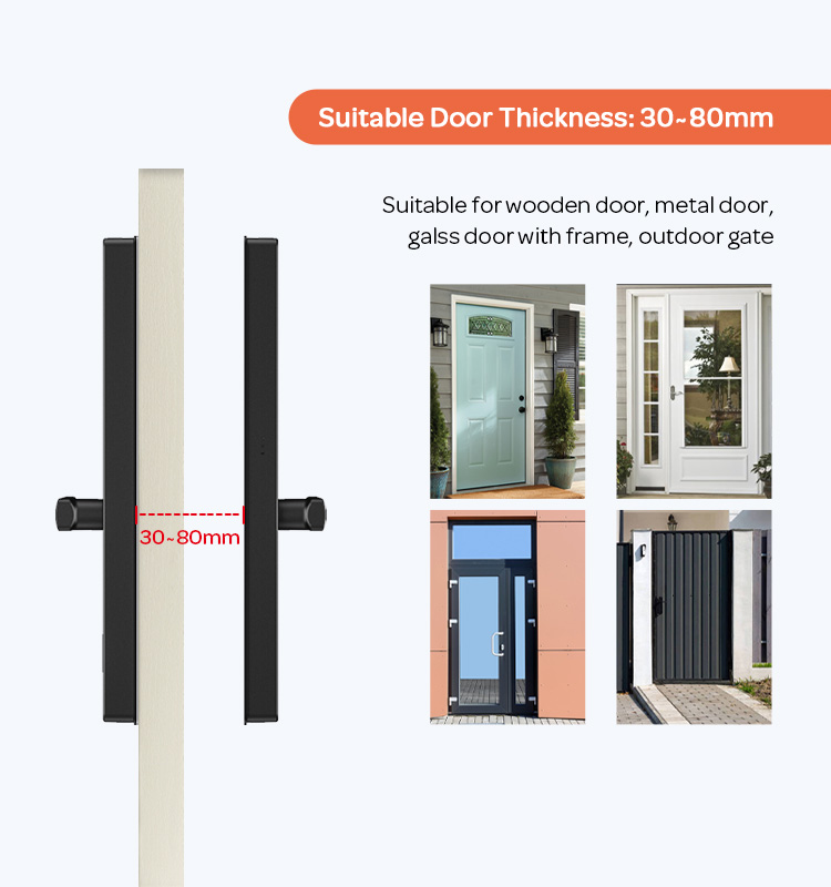 WIFI Tuya APP Waterproof Outdoor Digital Biometric Smart Fingerprint Aluminum Sliding Door Lock