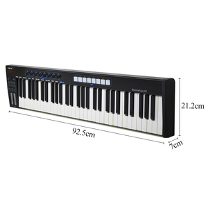 WORLDE Ballena Azul 61 teclado controlador MIDI USB portátil 61 teclas semipesadas 8 almohadillas retroiluminadas RGB pantalla LED con USB