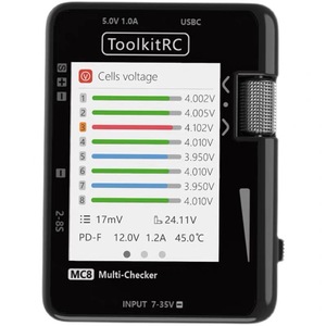 ToolkitRC MC8 USB-C <span class=keywords><strong>Multi</strong></span>-Checker, pengukur sel RC <span class=keywords><strong>Multi</strong></span> alat pengisian cepat pemeriksa keseimbangan kapasitas baterai - Product Image 6
