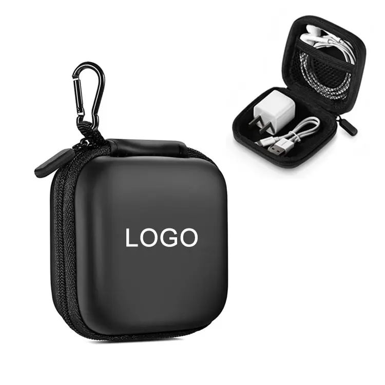 맞춤형 블랙 방수 보관 가방 하드 쉘 이어폰 휴대 EVA 케이스 지퍼 EVA 이어폰 보호 케이스