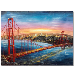 Venta caliente de alta calidad pintado a mano pintura al óleo de la ciudad de Nueva York sobre lienzo paisaje urbano cuchillo moderno pintura al óleo para decoración de pared