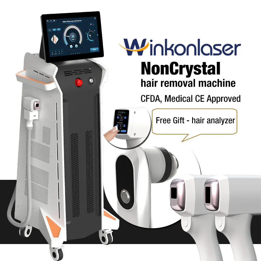 ماكينة إزالة الشعر بطريقة دايويد الثلج بدون ألم Winconlaser 755 نانومتر 808 نانومتر 940 نانومتر 1064 نانومتر بسعر المعدة المشهورة من مصنع التجميل الاحترافي 1200 واط 2000 واط