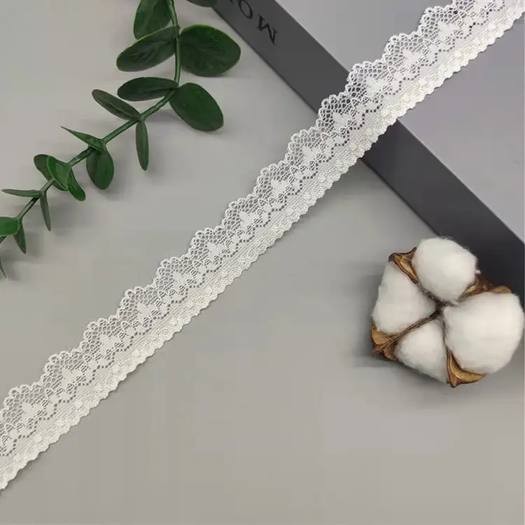2.5cm beyaz çiçek deseni süslemeli dantel iç çamaşırı beyaz sınır dantel süs kumaşı