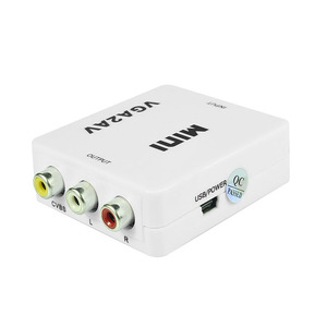 VGA a AV RCA Compuesto AV CVBS 3 RCA Audio Video Converter Adaptador PC a Tv HD