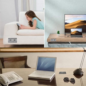 ホテルデスクキッチンカンファレンス家具埋め込み式1.5M電源ストリップソケットコンセント、2つのUSBポート付き - Product Image 6