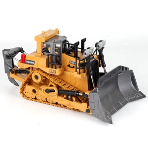Popüler Mini Rc araba 1:24 paletli buldozer modeli çocuk oyuncak kamyon 9CH iş makinesi uzaktan kumanda alaşım araba - Product Image 3