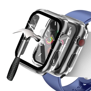 シリーズ456用アンチスクラッチPCケースAppleWatch用透明ケーススクリーンプロテクター付きAppleWatchケース用フルカバー - Product Image 1