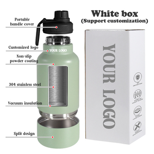 35Oz đi bộ đường dài cắm trại ngoài trời cách nhiệt Dog Travel Vacuum <span class=keywords><strong>Flask</strong></span> với có thể tháo rời Bát xách tay pet chai nước Dispenser 2 trong 1 - Product Image 3