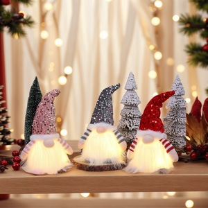 Cao cấp giáng sinh chiếu sáng sequin Gnome bức tượng Thụy Điển mới Rudolph Bảng đồ trang trí búp bê giáng sinh trang trí - Product Image 4