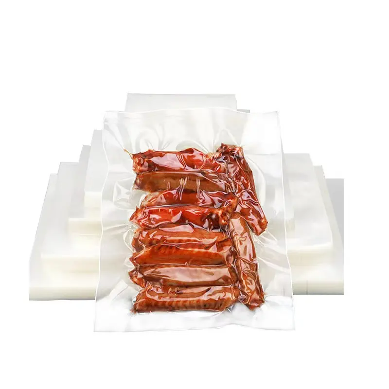स्टॉक में पारदर्शी वाटरप्रूफ कंप्रेस नट्स बीफ लैम्ब और अन्य मांस उत्पाद कस्टम मुद्रित वैक्यूम सील बैग