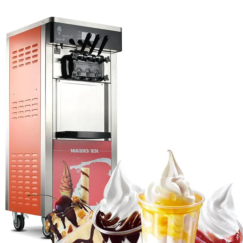 เครื่องไอศกรีมพร้อมฟังก์ชั่นทำความเย็นล่วงหน้าเครื่องไอศกรีมตั้งโต๊ะอัตโนมัติ