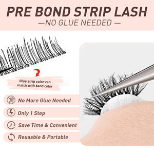 Mi giả dán liền, chống nước, bền lâu, làm thủ công, nhãn hiệu riêng, bán sỉ, tự dính, nửa mi dưới - Product Image 4