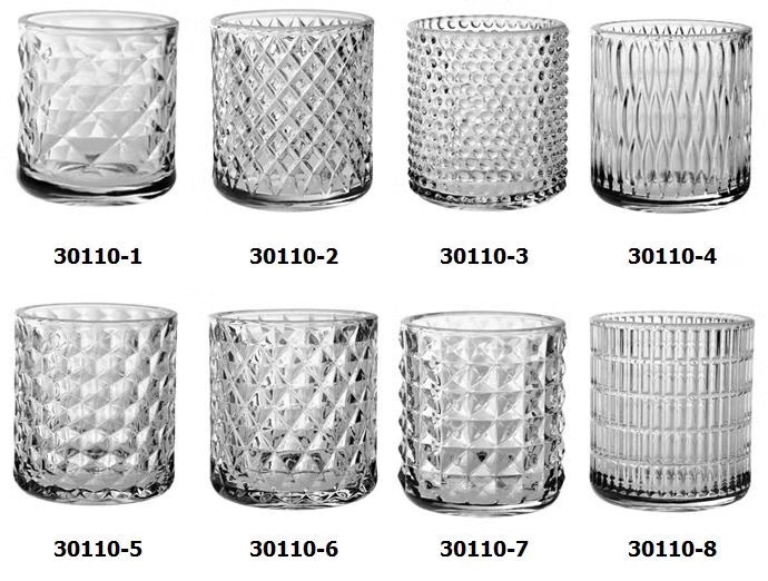 2oz 7oz 12oz Home decor glass jar empty clear glass candle jars with lid