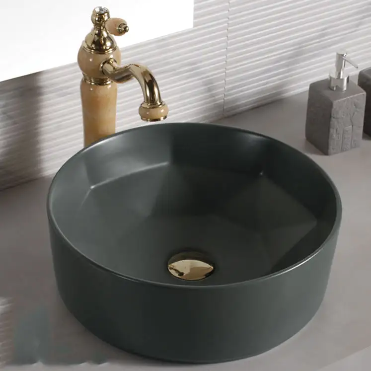 Grande Counter Top Oval Bacia De Banheiro De Cerâmica Sólida Lavatório Pias De Vaidade Premium