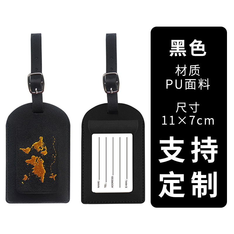 Etiqueta de equipaje negra