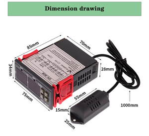 デジタルサーモスタット湿度計温度湿度コントローラーAC110V-220VDC12Vレギュレーター加熱冷却制御STC-3028 - Product Image 6