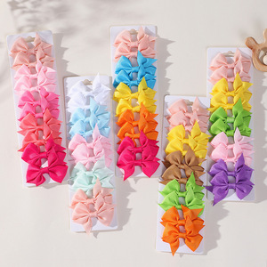 Baby <strong>Bow</strong> <strong>Hair</strong> Clips Set - Multiple Colors. Super Cute Mini Girls' <strong>Hair</strong> Knot <strong>Bows</strong> - 10pc/Set - Solid Color Tiny Toddler <strong>Bow</strong> Set - Product Image 2