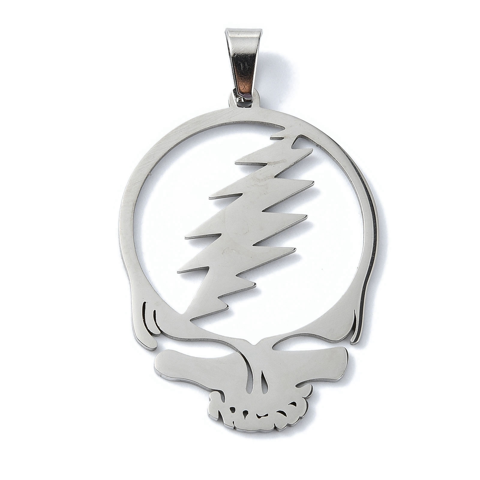 Cabeza de calavera con rayo de acero inoxidable STAS-C097-11P