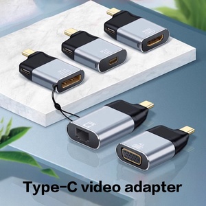 Type-C to DP/HDTV/VGA/迷你DP/RJ45以太网适配器4k高清视频转换器usb-c适配器，带PD电源 - Product Image 2