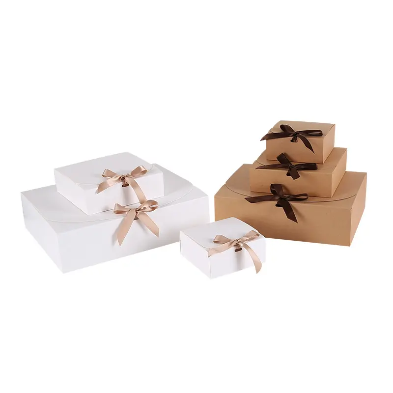 Scatola regalo a forma di farfalla con patta all'ingrosso in carta Kraft a pois occidentale scatola per nodo regalo con combinazione di Macaron personalizzata scatola di carta
