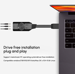 <strong>USB</strong> Sound Card, External Stereo Sound Card with Volume Control, <strong>USB</strong> to 3.5mm Jack <strong>Audio</strong> Adapter - Product Image 5