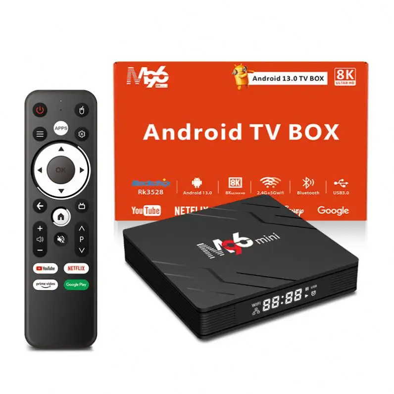 Nhà máy cung cấp trực tiếp tripsky mới nhất rk3528 M96 Android 13 TV BOX ANDROID 4K 4G RAM 32G TV Box 8K HD BT giọng nói từ xa Set Top Box