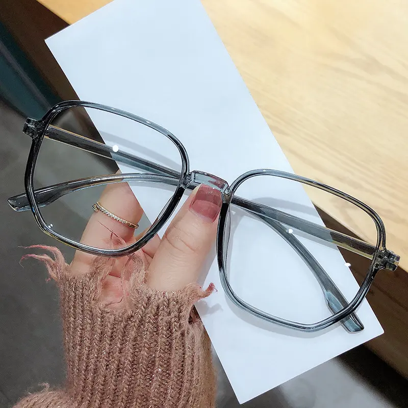 2022 gros personnalisé bleu lumière coupe ordinateur lunettes pas cher TR90 lunettes cadres optique luxe surdimensionné carré lunettes femmes