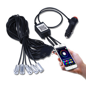 APP kontrolü 6 In 1 ile 8 metre led iç renkli rgb araba ortam aydınlatma araba 12V ortam ışığı ortam aydınlatma kiti araba - Product Image 1