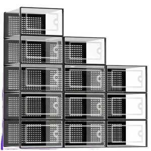 Duy Nhất Dày Trong Suốt Nhựa Đôi Khung Hộp Giày Có Thể Gập Lại Bóng Rổ Giày Lưu Trữ Lật Bìa Cho Phòng Khách Bán Buôn - Product Image 1