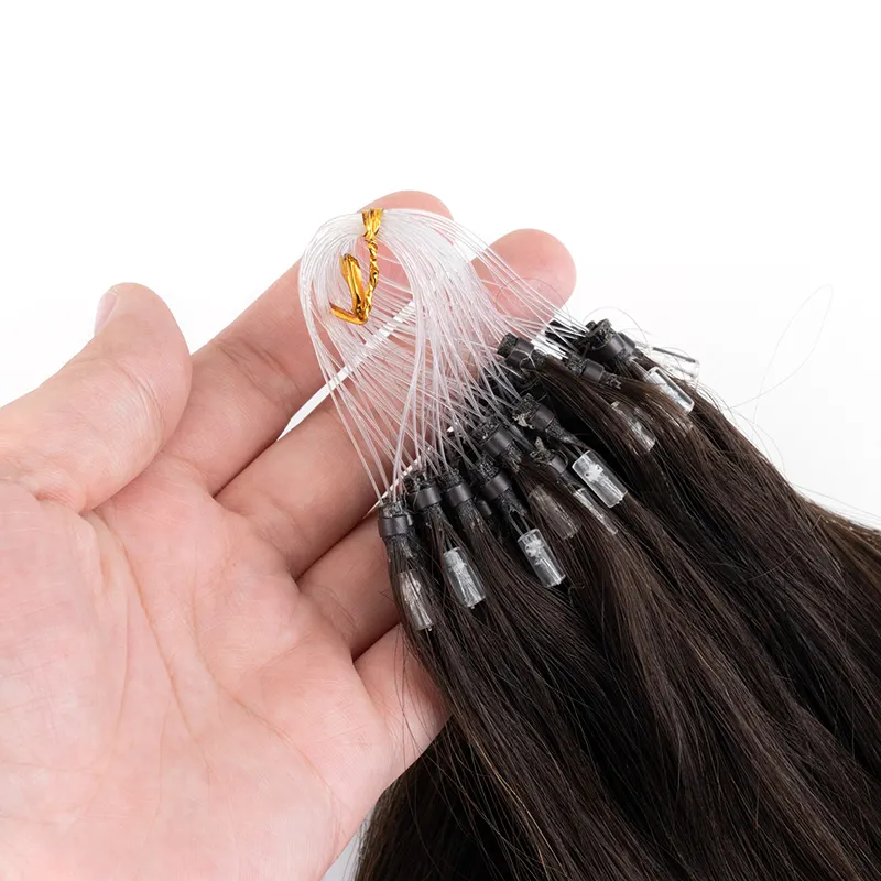Double Drawn Keratin Hair Tips 100% Virgin Human Hair Micro Link Loop/Bead/Copper Ring Full Cuticle Aligned Hair Extensions