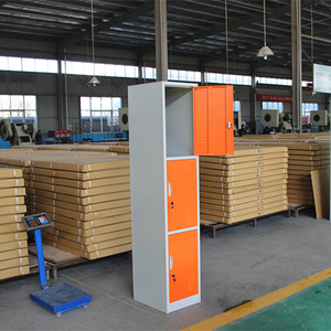 定制单3门金属储物柜带钥匙锁KD结构钢衣柜批发价格便宜 - Product Image 4