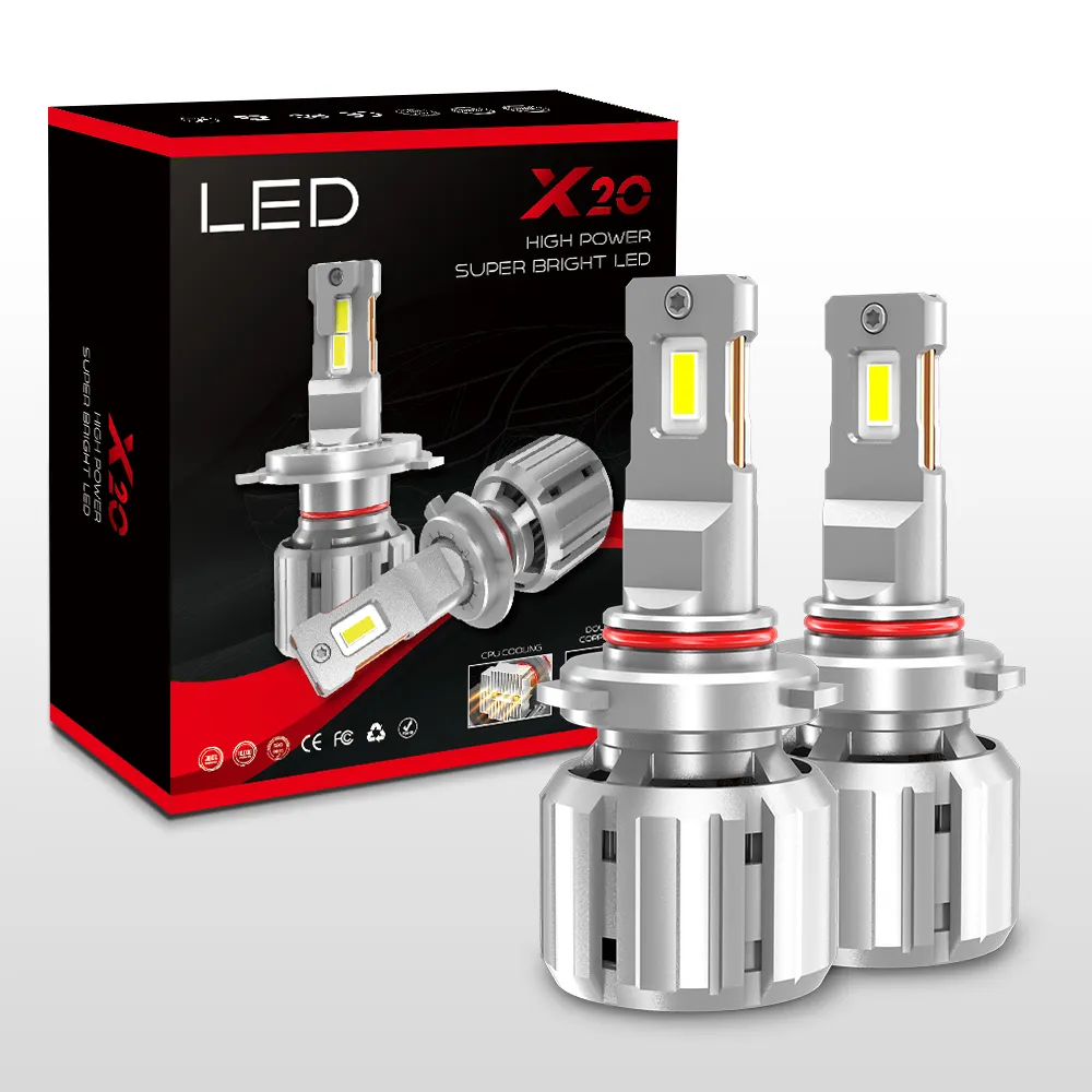 55 Вт наивысшего качества X20 стелек поддержат дыхания арки стелек лампа фары 12v H4 светодиодные лампы для автомобильных фар (12000lm 9005 9006 h7