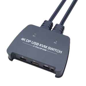 VCOM <strong>2</strong> Port DP <strong>KVM</strong> <strong>Switch</strong> 4K 60Hz Built-in USB Cable External Button Control <strong>2</strong> Computer Sharing <strong>1</strong> Monitor