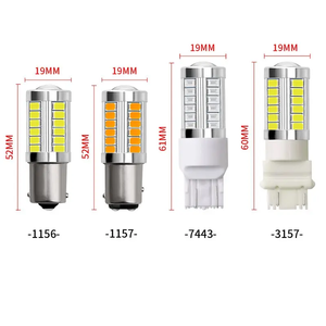 P21 PY21W/5W 1156 Ba15s 1157 Bay15d หลอดไฟ LED 12V เบรค33SMD สีแดงสีเหลืองสีขาวสัญญาณไฟเลี้ยวสำหรับจอดรถ1157ใหม่ - Product Image 3
