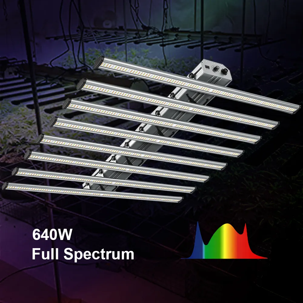 Agrow Elite proporciona soluciones de iluminación gratuitas 640W Samsung Lm281b 301H Luz de crecimiento de plantas de invernadero Led de espectro completo