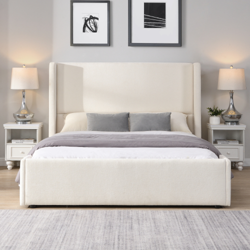 White + Fabric + Queen