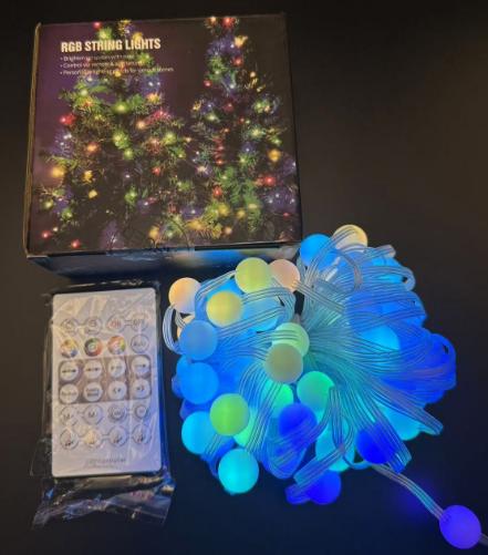 5v transparent/blanc laiteux boule pleine couleur lumière chaîne