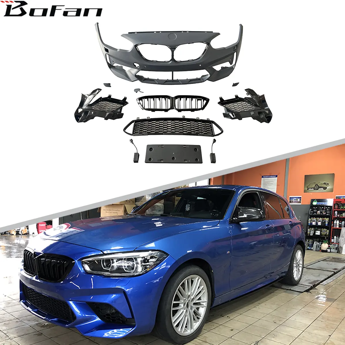 Kit de corpo automático para bmw, estilo mc, bumper frontal, difusor traseiro, saia lateral, spoiler para bmw f20 lci