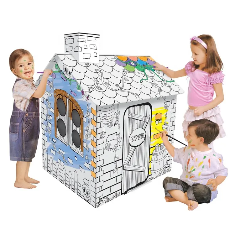 3D màu Tự Làm tên lửa giấy nhà lớn vẽ các tông đồ chơi Kit sơn giấy nhà các tông playhouses cho trẻ em cho PAI
