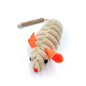 Juguete de ratón de gato de peluche de hierba gatera natural integrada OEM con cola de palo Silvervine - Product Image 5