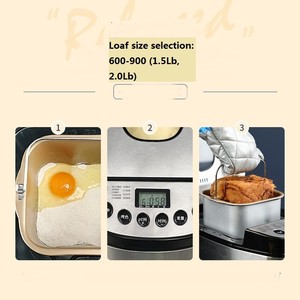 Горячая продажа Нержавеющая сталь Автоматическая Хлебница 1,5/2. Lb хлебопечка 1 микширование 19 программ 13 часов задержки - Product Image 6