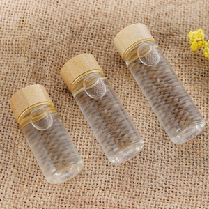 Boş 5ml 8ml 10ml 12ml 15ml 20ml 25ml cam şişeler açık kehribar Mini örnek cam şişeler ile bambu vidalı kapak - Product Image 6