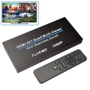 フルHD 1080P 4X1 HDMIクワッドマルチビューアスイッチャーシームレススイッチTV & コンピュータ4 ~ 1スプリッター & コンバータ用 - Product Image 1