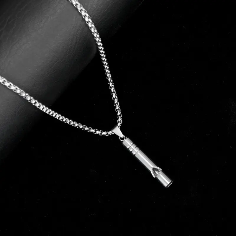 2020 Edelstahl Silber Pfeife Charm Anhänger Halskette Exquisite Pfeife Herren Schmuck Halskette