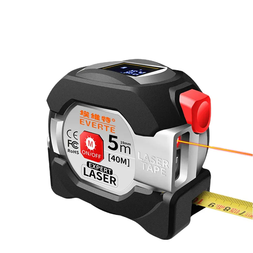 2 trong 1 độ chính xác cao HD ABS TPR 5m Băng 40m laser công cụ đo lường Laser chéo dòng laser cấp với Băng đo