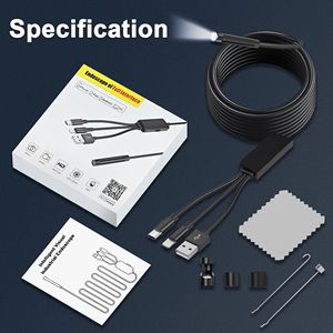 高解像度8mm5mハードケーブル3in1 Android内視鏡IP67防水Type-CボアスコープUSB内視鏡カメラ - Product Image 6